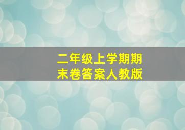 二年级上学期期末卷答案人教版