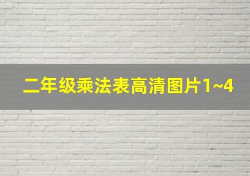 二年级乘法表高清图片1~4