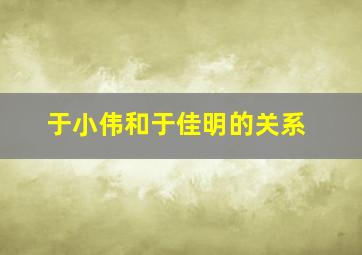 于小伟和于佳明的关系