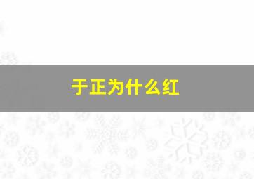 于正为什么红