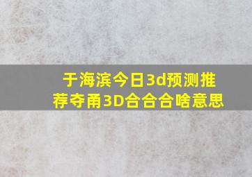 于海滨今日3d预测推荐夺甬3D合合合啥意思