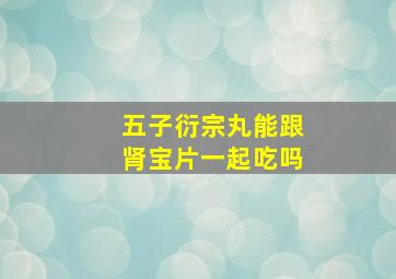 五子衍宗丸能跟肾宝片一起吃吗