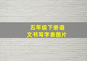 五年级下册语文书写字表图片