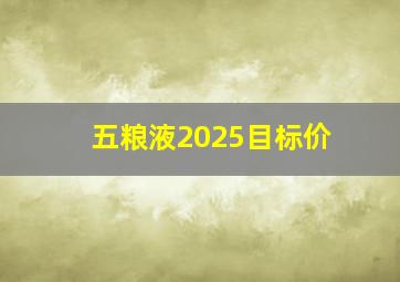 五粮液2025目标价