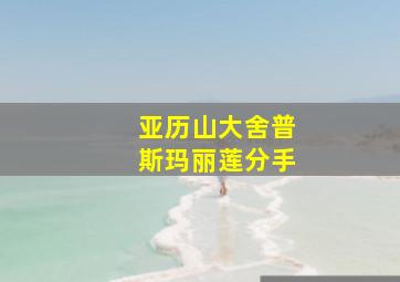 亚历山大舍普斯玛丽莲分手