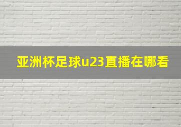 亚洲杯足球u23直播在哪看