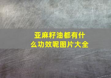 亚麻籽油都有什么功效呢图片大全