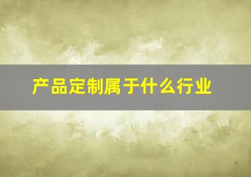 产品定制属于什么行业