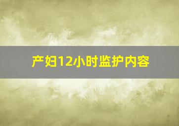 产妇12小时监护内容