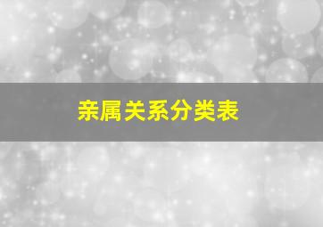 亲属关系分类表