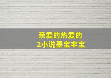 亲爱的热爱的2小说墨宝非宝