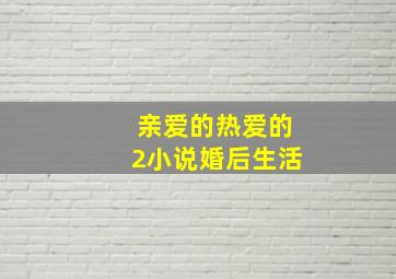 亲爱的热爱的2小说婚后生活