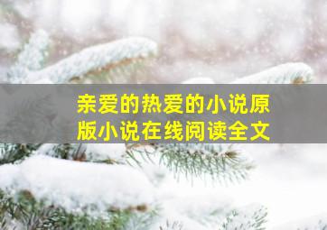 亲爱的热爱的小说原版小说在线阅读全文