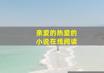 亲爱的热爱的小说在线阅读