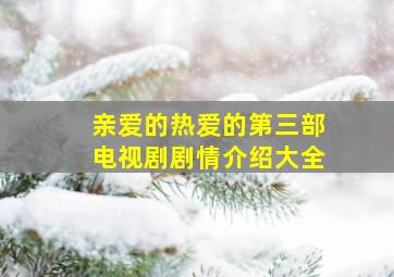 亲爱的热爱的第三部电视剧剧情介绍大全