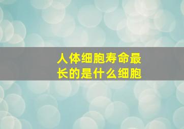 人体细胞寿命最长的是什么细胞