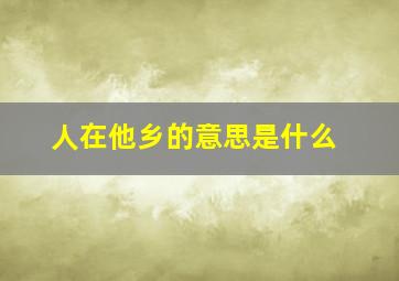 人在他乡的意思是什么