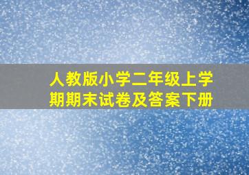 人教版小学二年级上学期期末试卷及答案下册