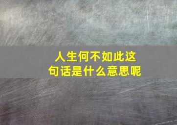 人生何不如此这句话是什么意思呢