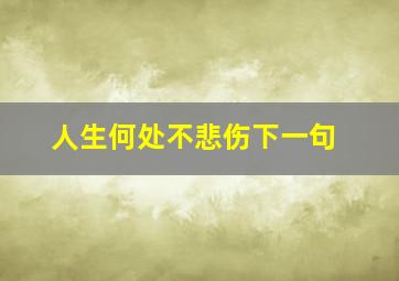 人生何处不悲伤下一句