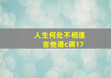 人生何处不相逢吉他谱c调17