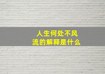 人生何处不风流的解释是什么