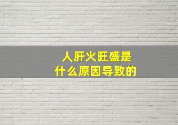 人肝火旺盛是什么原因导致的