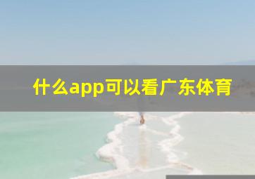 什么app可以看广东体育