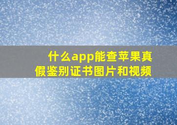 什么app能查苹果真假鉴别证书图片和视频