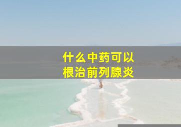 什么中药可以根治前列腺炎