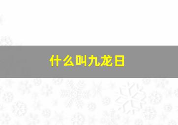 什么叫九龙日