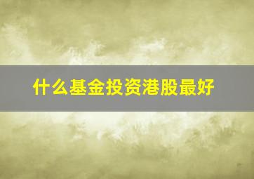 什么基金投资港股最好