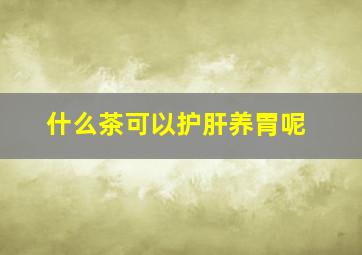 什么茶可以护肝养胃呢