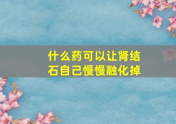 什么药可以让肾结石自己慢慢融化掉