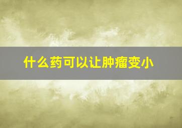 什么药可以让肿瘤变小