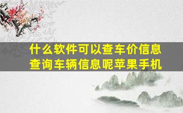 什么软件可以查车价信息查询车辆信息呢苹果手机