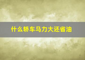 什么轿车马力大还省油