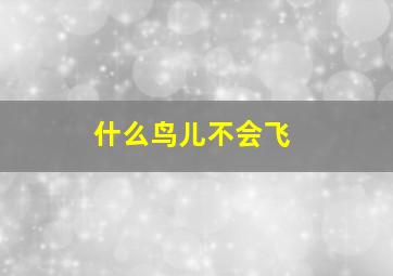 什么鸟儿不会飞