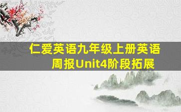 仁爱英语九年级上册英语周报Unit4阶段拓展