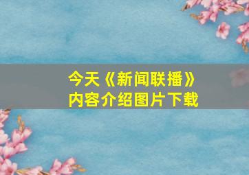 今天《新闻联播》内容介绍图片下载