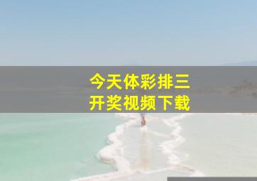 今天体彩排三开奖视频下载