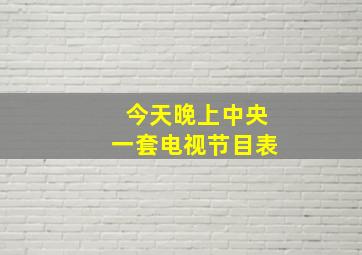 今天晚上中央一套电视节目表