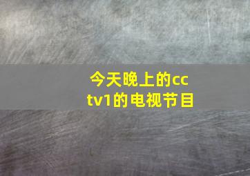 今天晚上的cctv1的电视节目