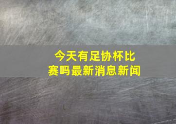 今天有足协杯比赛吗最新消息新闻