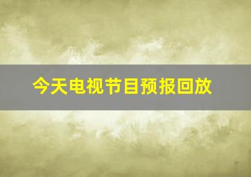 今天电视节目预报回放