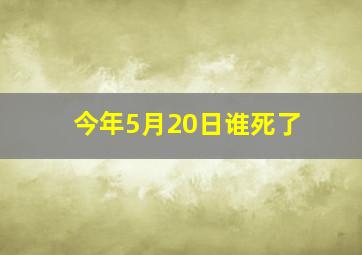 今年5月20日谁死了