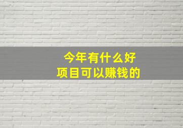 今年有什么好项目可以赚钱的