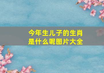 今年生儿子的生肖是什么呢图片大全