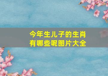 今年生儿子的生肖有哪些呢图片大全