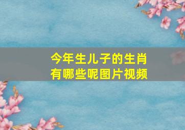 今年生儿子的生肖有哪些呢图片视频